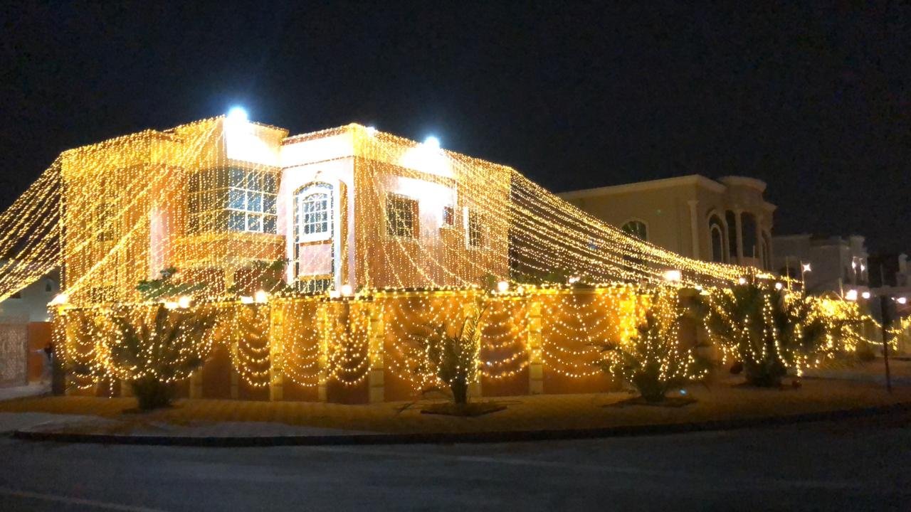 Villa garden wedding lighting in UAE